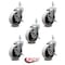 Service Caster 4 Inch Thermoplastic Wheel 5/16 Threaded Stem Caster Set with Brakes SCC, 5PK SCC-TS05S410-TPRS-SLB-5161815-5 - alternate 1